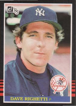 #336 Dave Righetti - New York Yankees - 1985 Donruss Baseball