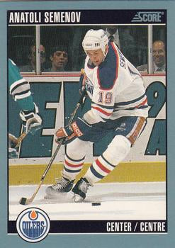 #336 Anatoli Semenov - Edmonton Oilers - 1992-93 Score Canadian Hockey