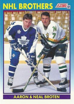 #337 Neal Broten/Aaron Broten- Minnesota North Stars - 1991-92 Score Canadian Hockey