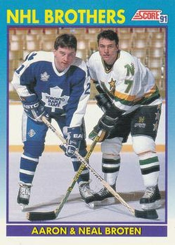 #337 NHL Brothers Aaron Broten / Neal Broten - Toronto Maple Leafs / Minnesota North Stars - 1991-92 Score Canadian Bilingual Hockey