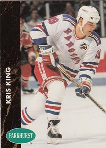 #337 Kris King - New York Rangers - 1991-92 Parkhurst Hockey