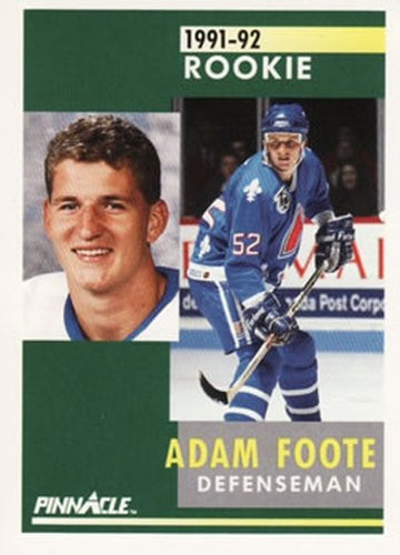 #337 Adam Foote - Quebec Nordiques - 1991-92 Pinnacle Hockey