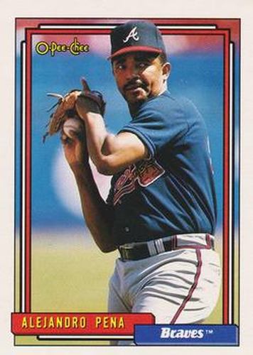 #337 Alejandro Pena - Atlanta Braves - 1992 O-Pee-Chee Baseball