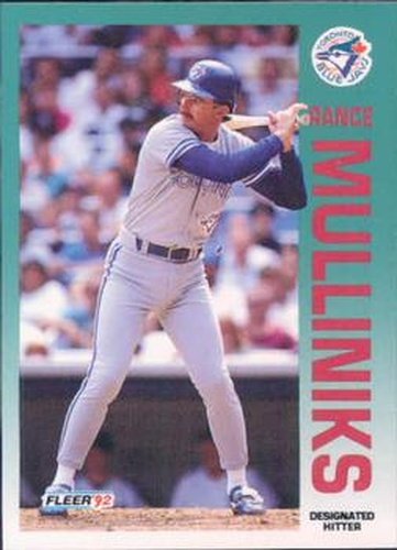 #337 Rance Mulliniks - Toronto Blue Jays - 1992 Fleer Baseball