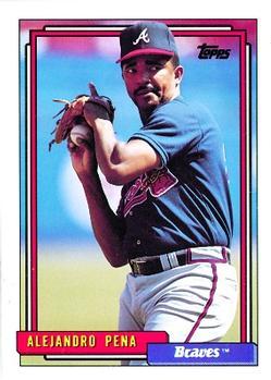 #337 Alejandro Pena - Atlanta Braves - 1992 Topps Baseball