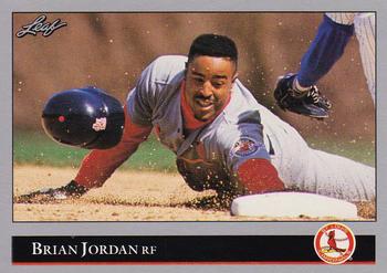 #337 Brian Jordan - St. Louis Cardinals - 1992 Leaf Baseball