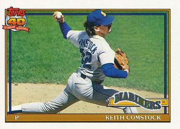 #337 Keith Comstock - Seattle Mariners - 1991 Topps Baseball
