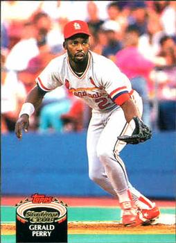 #338 Gerald Perry - St. Louis Cardinals - 1992 Stadium Club Baseball