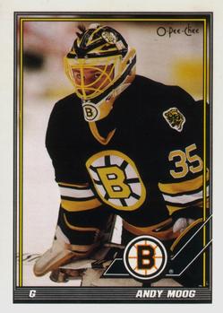 #338 Andy Moog - Boston Bruins - 1991-92 O-Pee-Chee Hockey