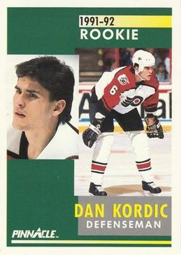 #338 Dan Kordic - Philadelphia Flyers - 1991-92 Pinnacle Hockey