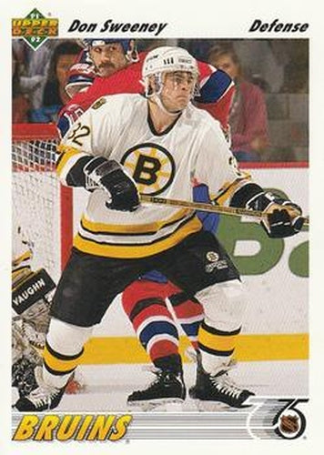 #338 Don Sweeney - Boston Bruins - 1991-92 Upper Deck Hockey