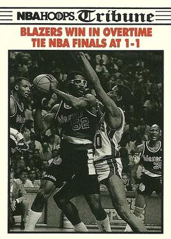 #338 Blazers Win In Overtime Tie NBA Finals At 1-1 - Detroit Pistons / Portland Trail Blazers - 1990-91 Hoops Basketball