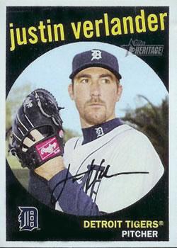 #338 Justin Verlander - Detroit Tigers - 2008 Topps Heritage Baseball