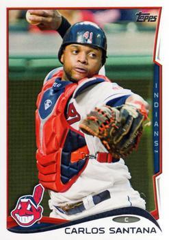 #338a Carlos Santana - Cleveland Indians - 2014 Topps Baseball