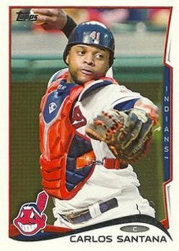 #338b Carlos Santana - Cleveland Indians - 2014 Topps Baseball