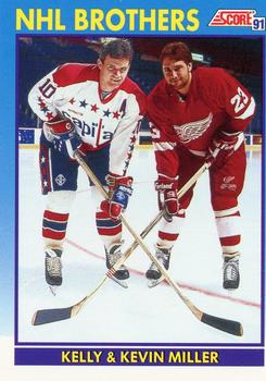 #339 NHL Brothers Kelly Miller / Kevin Miller - Washington Capitals / Detroit Red Wings - 1991-92 Score Canadian Bilingual Hockey