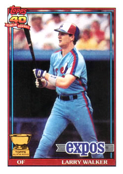 #339 Larry Walker - Montreal Expos - 1991 Topps Baseball