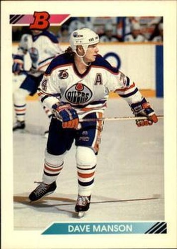 #339 Dave Manson - Edmonton Oilers - 1992-93 Bowman Hockey