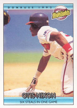 #33 Otis Nixon - Atlanta Braves - 1992 Donruss Baseball