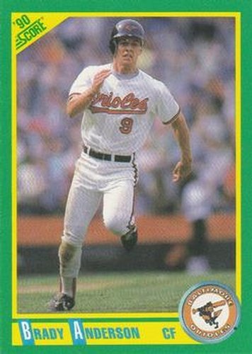 #33 Brady Anderson - Baltimore Orioles - 1990 Score Baseball