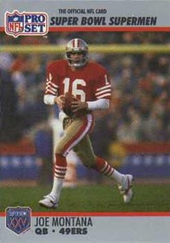 #33 Joe Montana - San Francisco 49ers - 1990-91 Pro Set Super Bowl XXV Silver Anniversary Football