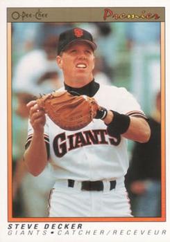 #33 Steve Decker - San Francisco Giants - 1991 O-Pee-Chee Premier Baseball