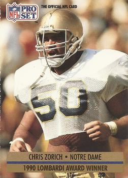 #33 Chris Zorich - Notre Dame Fighting Irish - 1991 Pro Set Football