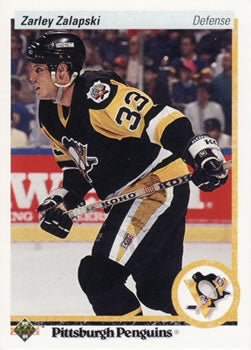 #33 Zarley Zalapski - Pittsburgh Penguins - 1990-91 Upper Deck Hockey