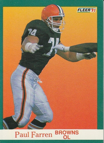 #33 Paul Farren - Cleveland Browns - 1991 Fleer Football