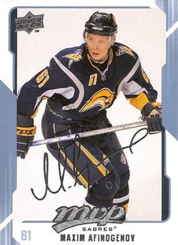 #33 Maxim Afinogenov - Buffalo Sabres - 2008-09 Upper Deck MVP Hockey
