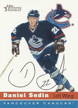 #33 Daniel Sedin - Vancouver Canucks - 2000-01 Topps Heritage Hockey