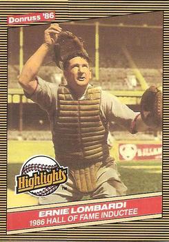 #33 Ernie Lombardi - Cincinnati Reds - 1986 Donruss Highlights Baseball