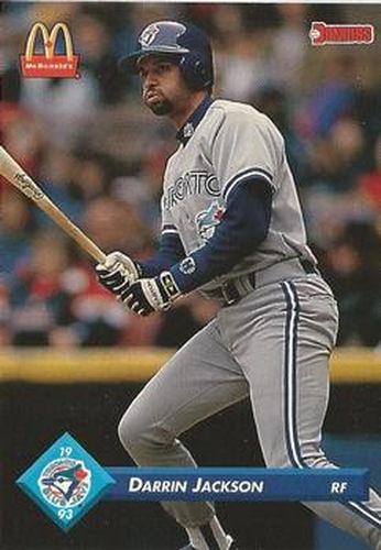 #33 Darrin Jackson - Toronto Blue Jays - 1993 Donruss McDonald's Toronto Blue Jays Great Moments Baseball