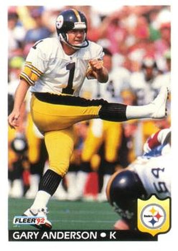 #340 Gary Anderson - Pittsburgh Steelers - 1992 Fleer Football