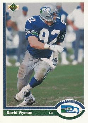 #340 David Wyman - Seattle Seahawks - 1991 Upper Deck Football