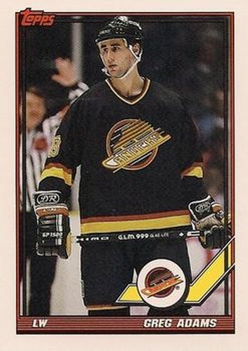 #340 Greg Adams - Vancouver Canucks - 1991-92 Topps Hockey