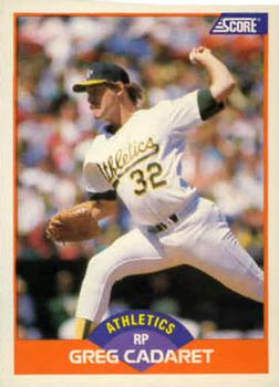 #340 Greg Cadaret - Oakland Athletics - 1989 Score Baseball