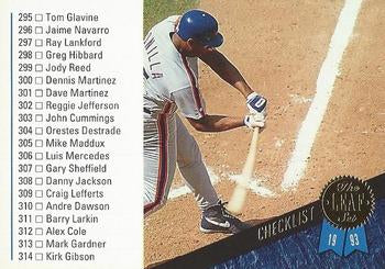 #340 Checklist - New York Mets - 1993 Leaf Baseball