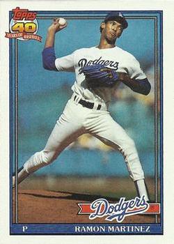 #340 Ramon Martinez - Los Angeles Dodgers - 1991 Topps Baseball