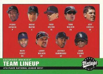 #340 Colorado Rockies - Colorado Rockies - 2001 Upper Deck Vintage Baseball