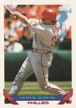#340 John Kruk - Philadelphia Phillies - 1993 Topps Baseball