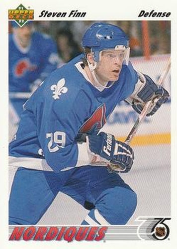 #340 Steven Finn - Quebec Nordiques - 1991-92 Upper Deck Hockey
