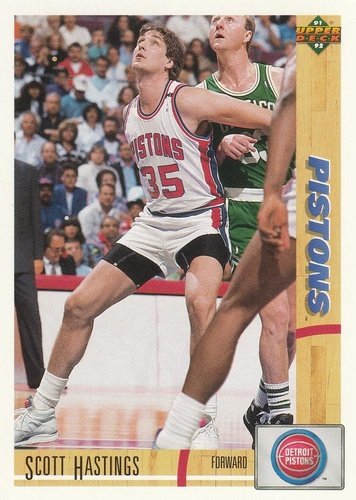 #340 Scott Hastings - Detroit Pistons - 1991-92 Upper Deck Basketball