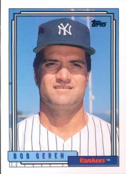 #341 Bob Geren - New York Yankees - 1992 Topps Baseball
