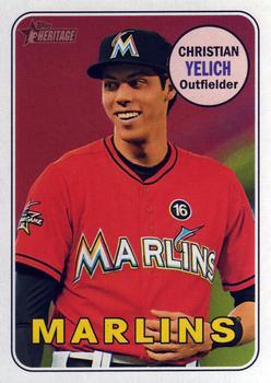 #341 Christian Yelich - Miami Marlins - 2018 Topps Heritage Baseball