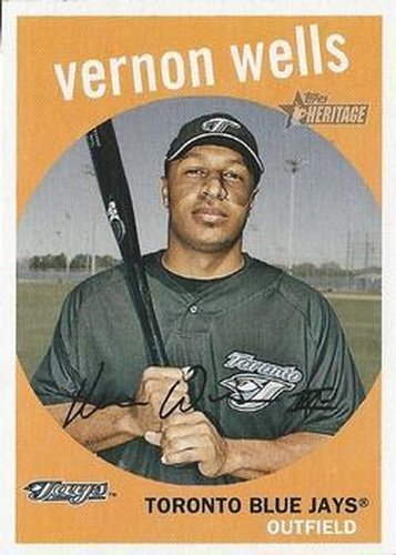 #341 Vernon Wells - Toronto Blue Jays - 2008 Topps Heritage Baseball