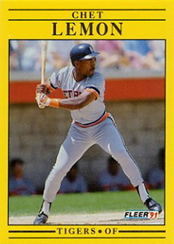 #341 Chet Lemon - Detroit Tigers - 1991 Fleer Baseball