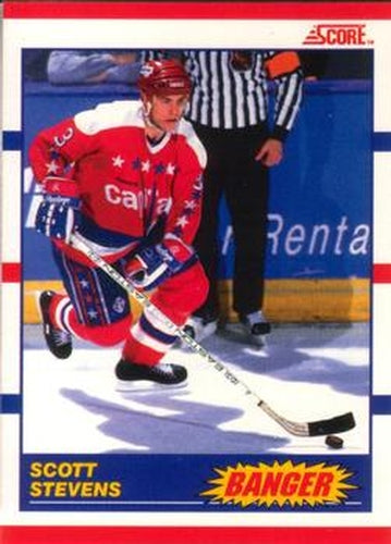 #341 Scott Stevens - Washington Capitals - 1990-91 Score Canadian Hockey