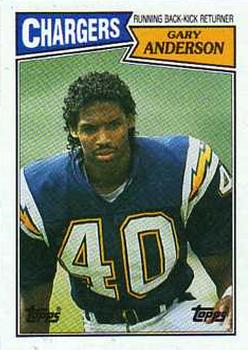 #341 Gary Anderson - San Diego Chargers - 1987 Topps Football