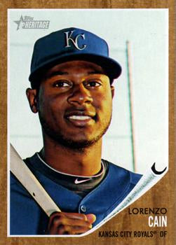 #341 Lorenzo Cain - Kansas City Royals - 2011 Topps Heritage Baseball